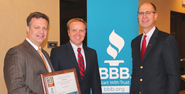 BBB Award 10-22-2012 Ryan and Tom with BBB Boise Pres Dale Dixon